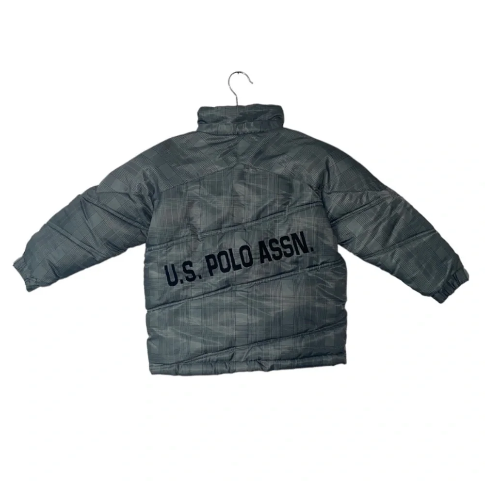 US Polo Association Puffer Coat Jacket Grey Silver Boys Winter Fall Kids 3T